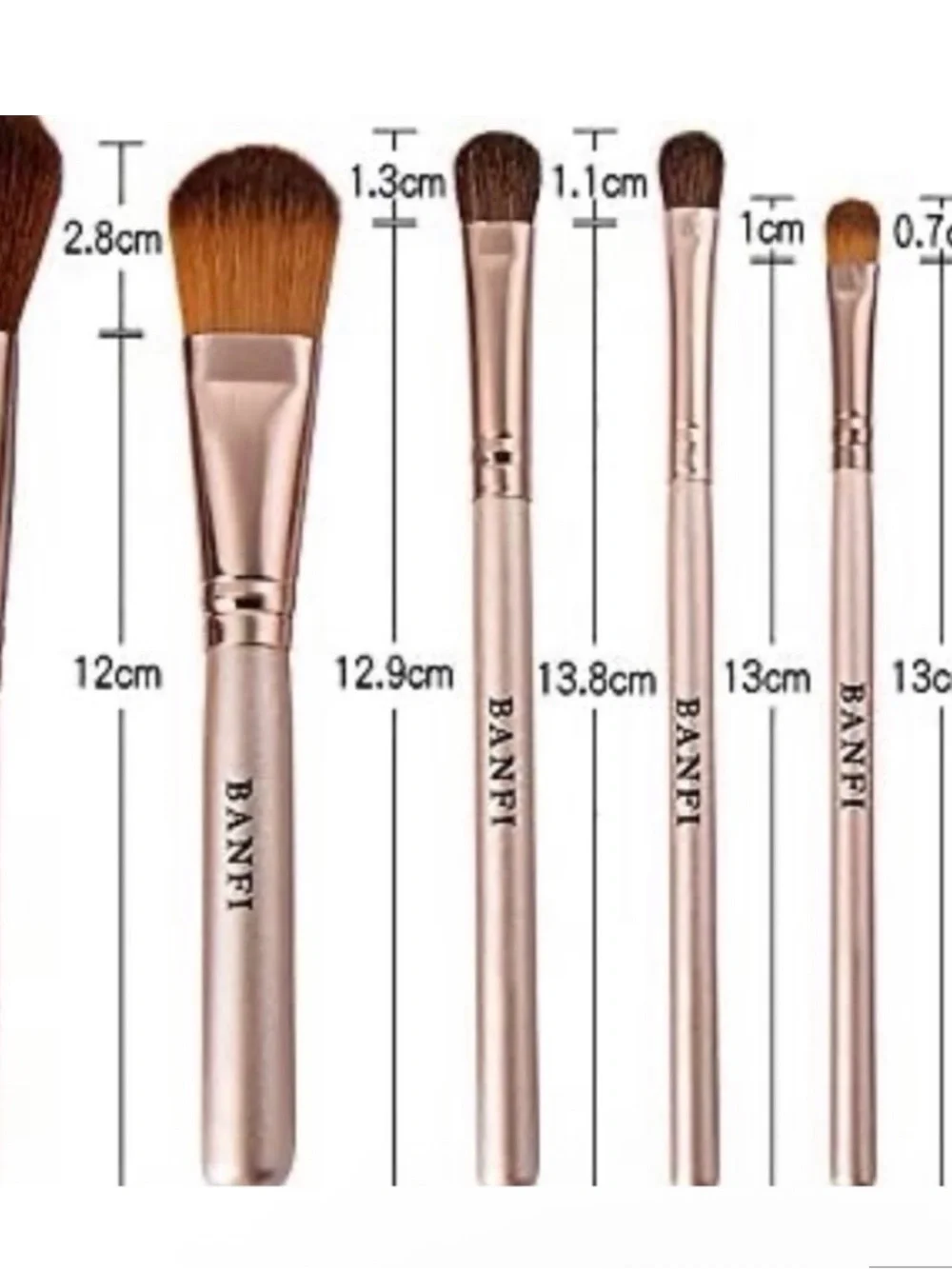 Rose Metallic Makeup Brush Set with Travel Case - 7-Piece